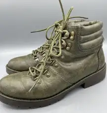 Seven Dials Green Boots Reedy Lace Up Women’s Size 8