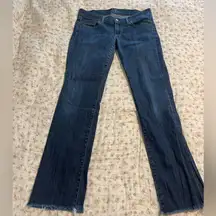 7 For All Mankind dark denim low rise jeans