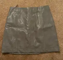 Gray Leather Skirt