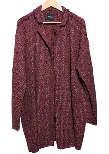 Nic+Zoe Transformative Tweed Jacket Fringe Womens 2X Open Front Cardigan Blazer