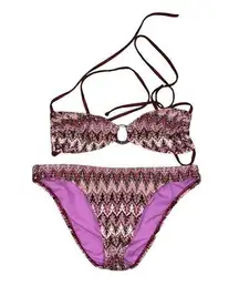 Kenneth Cole Reaction Metallic Bikini, Missoni Print, Top  Small/Bottom L