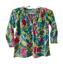 Tori Richard Honolulu women floral top blouse‎ Size S