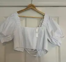 Boutique White Corset Top 