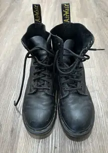 Womens‎ 6 Dr. Marten's 1460 Pascal Lace Up Black Leather Boots Shoes