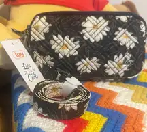 Lug Black and White Crossbody Bag with Geometric Design