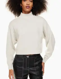 Aritzia Harper Mock‎ Neck Sweater Heather Birch XS