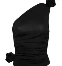 One Shoulder 3DRosett Tank Top NWT