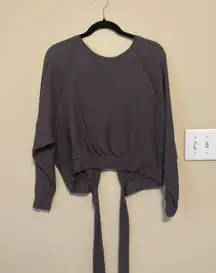 Vintage Havana Sweater Knit M Purple Tie on the Back