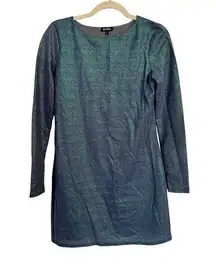 TILDON Sparkly Metallic Party Dress Lined and Long Sleeve Sz Med