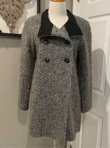 DKNY Double Breasted Boucle Wool Coat Size 6 Grey  Woman’s Winter Coat