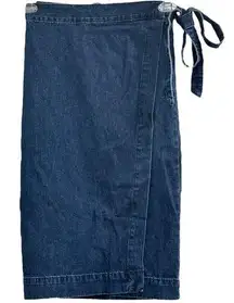 Madewell  Denim Midi Wrap Skirt w Tie