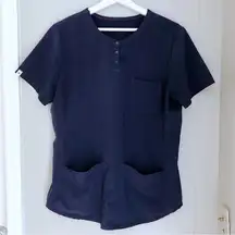 Scrub Top Indigo Navy Blue Women’s Medium Short Sleeve