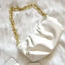 White Cloud Dumpling Clutch Purse Chain Shoulder Bag
