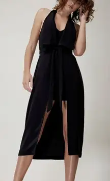 C/MEO Collective Redefine Midi Dress Women Small Black Hi Low Cocktail Party NEW
