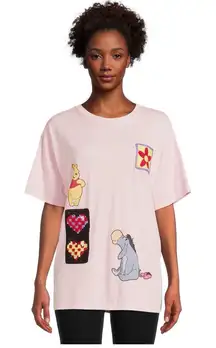 Winnie the Pooh Oversized Graphic Tee with Crochet Patch SZ:XXL