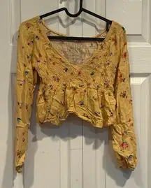 La Hearts Yellow Floral Blouse