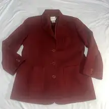 Women’s Faconnable 100% Wool Maroon Coat Sz M Medium W Flaws