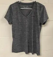 Under Armour Loose Heatgear Women's Grey V-Neck Top Size Medium