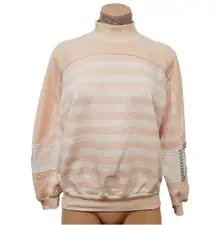 Vintage 80s 90s  Baby Pink Pastel Retro Surf Sweater Sweatshirt Beachy S