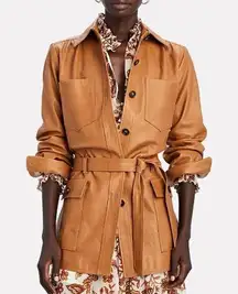 FRAME Safari Belted Leather Jacket