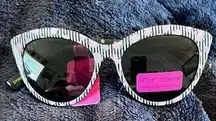 Betsey Johnson  Cat Eye Sunglasses Black stripe and floral New with tags