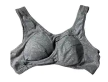Grey Twist Front Sports Bra Women's Size Large/XLarge Padded Comfort