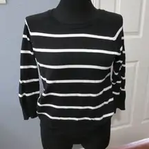 Joe Fresh Black/White Striped Sweater Sz Med