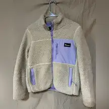 PENFIELD Jacket S Cream Beige Sherpa Zip Fleece Oatmeal Lavender Fuzzy Mattawa
