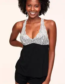 Chesney Tank white and black lace top