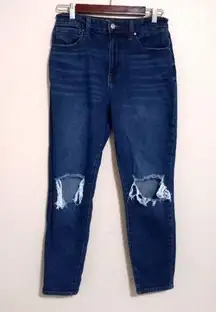 NoBo 11 29x28 High Rise Dark Wash Distressed Jeans