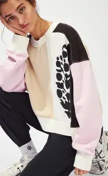 Free People FP Movement Intercept Colorblock Graphic Sweatshirt Size Medium