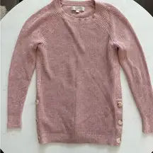 Loft Pink Sweater with Button Detail