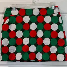 Loudmouth Ladies Skort Golf Skirt Red Green White Jingle Balls Pockets 4