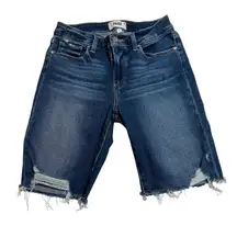 Paige Jax Knee Shorts Size 26 Denim Raw Hem Summer Casual Vacation Beach Coastal