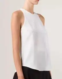 Brenner cream white studded flowy tank top 6