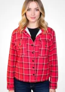 Lucky Brand Red Plaid Sherpa Lined Jacket SP