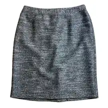 Halogen Nordstrom  tight weave lined knit skirt with navy, black &white threads.