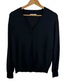 Rag & Bone V-Neck Pullover Sweater‎ Size XS Black Knit Minimalist Relaxed Comfy