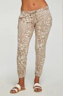Chaser Linen French Terry White Cheetah Animal Print Lounge Joggers Size 3X NWT