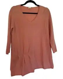 Poetry NWT 100% Cashmere orange vneck sweater *flaw