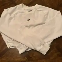 Gymshark w/Embroidered Logo Cropped S White Sweat Shirt