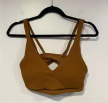 Brown ribbed aerie offline sports bra