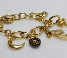 New Moon The Saga Crescent Moon Bella Gold Tone Charm Bracelet Like New