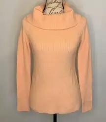 NWT DO + BE ribbed cowl neck sweater peach M