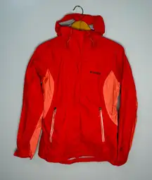 Columbia Omni-Wick Evap Salmon Hood Rain Jacket | S