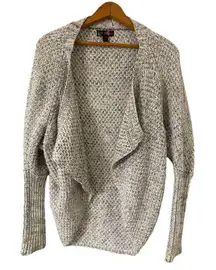 JJ Basics Relaxed Fly Away Open Front Oversized Cardigan Sweater Size XS Gray Bo