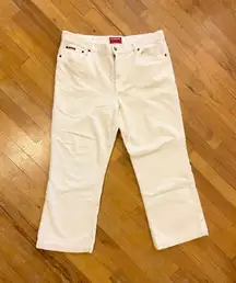 CHAPS Y2K  cream velour corduroy cropped pants