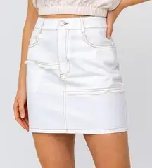 Le lis Frayed White Denim Skirt