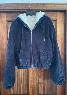 Nordstrom brass plum corduroy Sherpa lined jacket medium