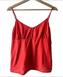 Vintage  red adjustable spaghetti strap empire waist tank top, size 8